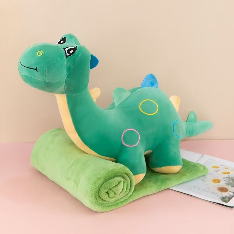 Set Pernă + Păturică 2în1 pentru Copii – Model dinozaur gat lung – Păturică 100x180cm