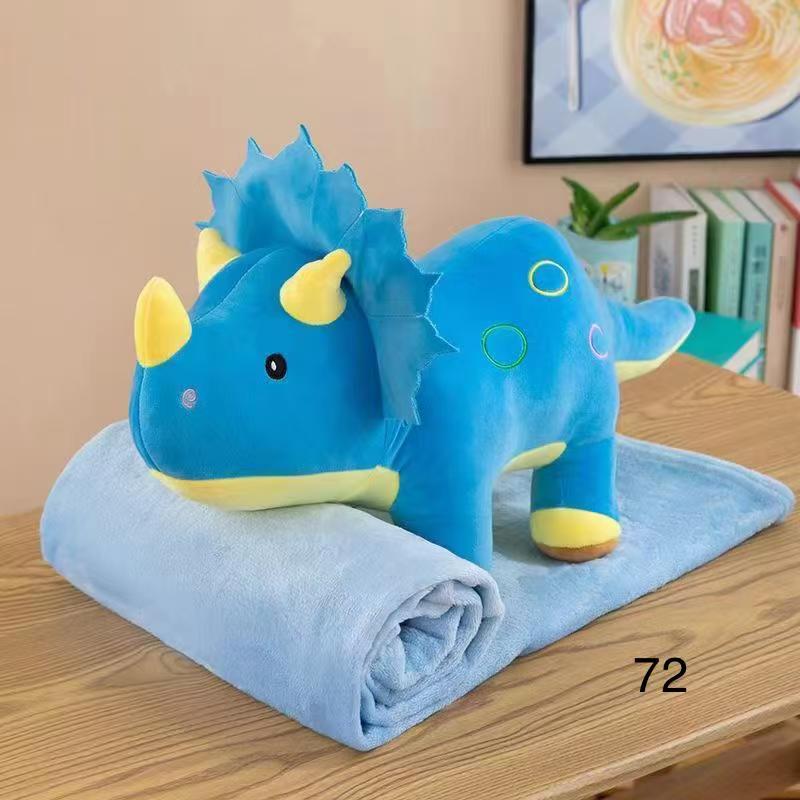 Set Pernă + Păturică 2în1 pentru Copii – Model dinozaur rinocer – Păturică 100x180cm