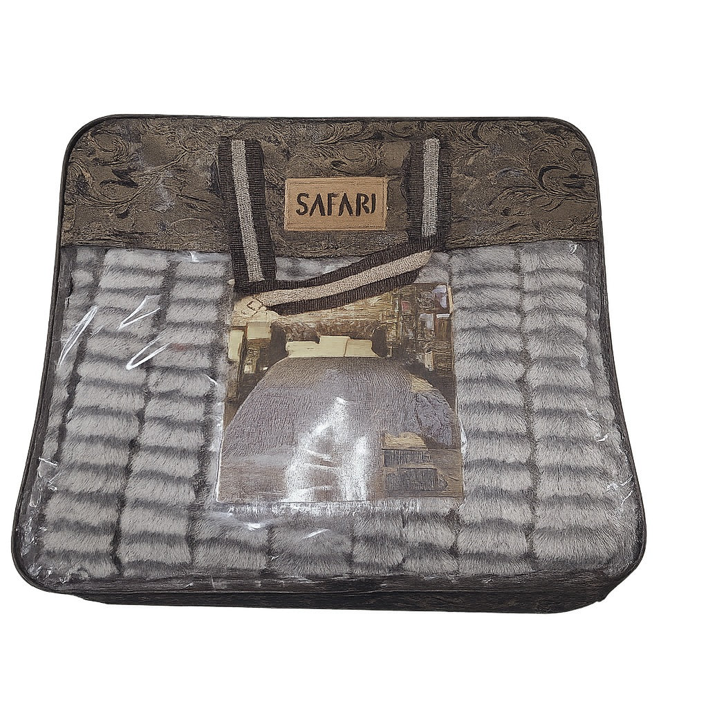 Pătură Moale și Călduroasă 210x230cm – Față Catifea Acrilică, Spate Poliester, Gri Elegant, RCG-4