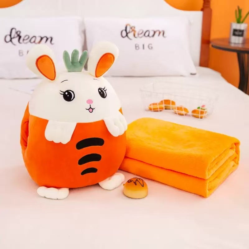 Set Pernă + Păturică 2în1 pentru Copii – Model animale fructe – Păturică 100x180cm