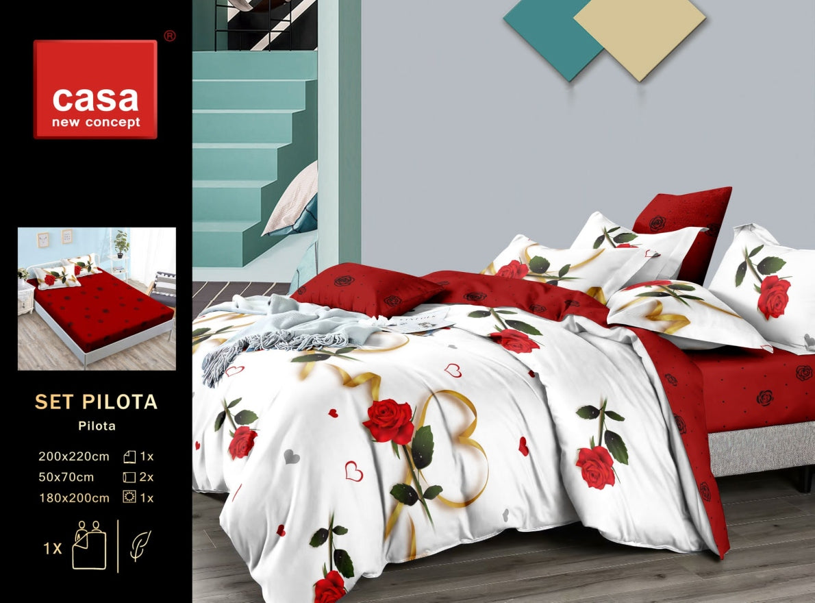 Lenjerie de pat 4 piese  CasaNewConcept
