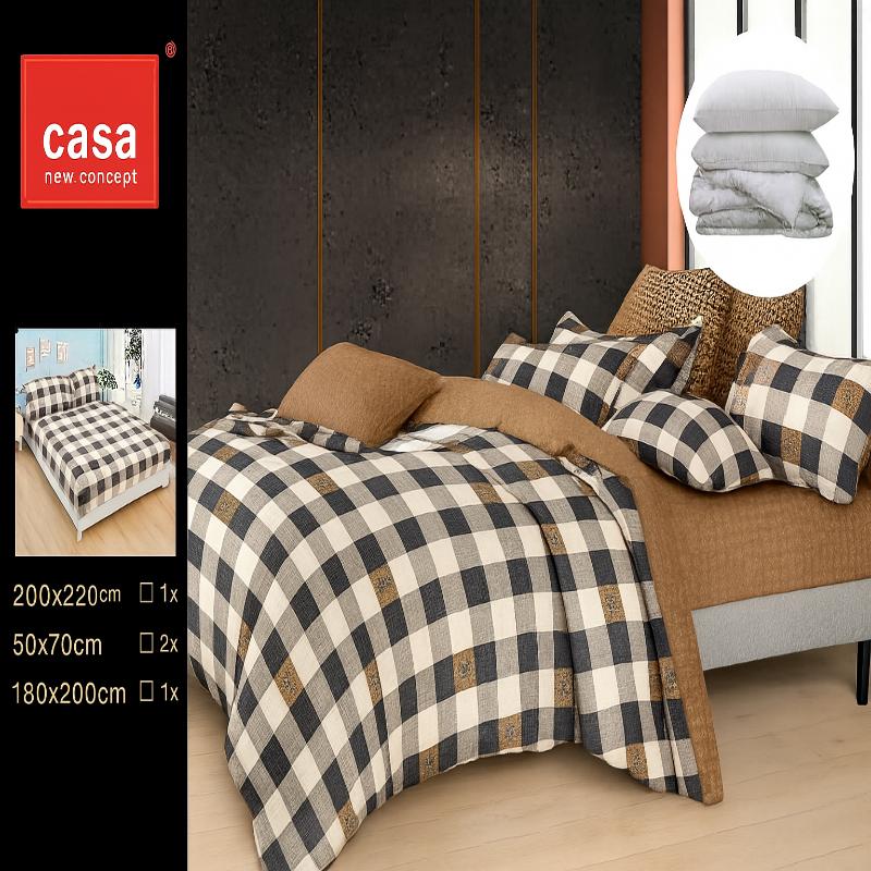 Set Complet: Lenjerie Bumbac Finet + Pilotă cu 2 Perne, 1007-1 P