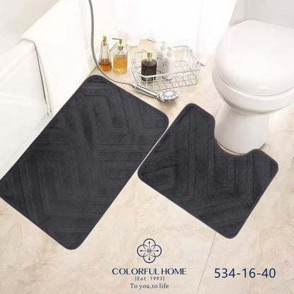 Set 2 Covorașe Baie Antiderapante - Model Chevron- 4 culori