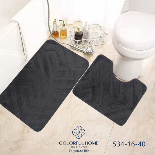 Set 2 Covorașe Baie Antiderapante - Model Chevron- 4 culori