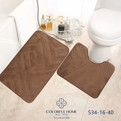 Set 2 Covorașe Baie Antiderapante - Model Chevron- 4 culori