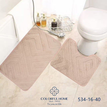 Set 2 Covorașe Baie Antiderapante - Model Chevron- 4 culori