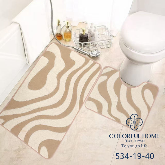 Set 2 Covorașe Baie Antiderapante - Model Zebra- 3 culori