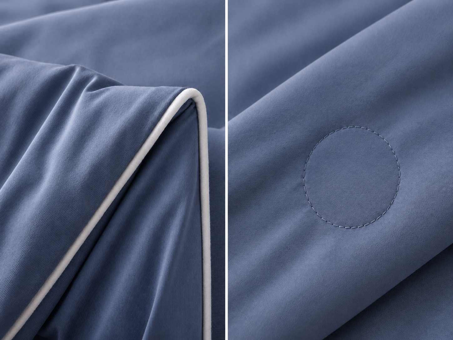 Pilotă de Vară Luxury 200x230 cm, Efect Mătase, Umplutură Siliconizată – Albastru Denim
