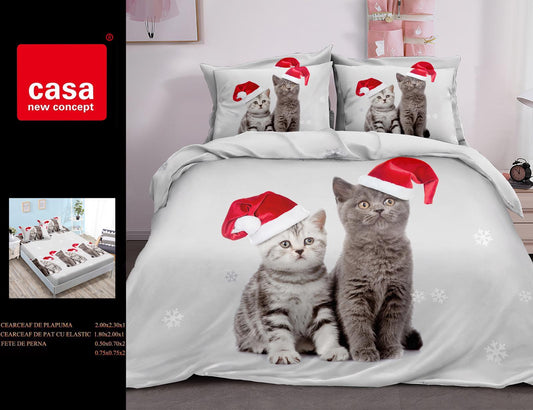 Lenjerie de pat 6 piese Crăciun din bumbac finet – cnc-xmas6