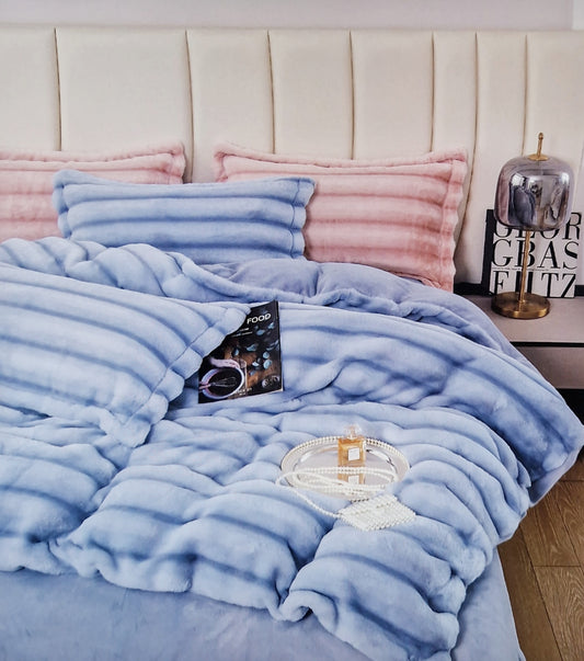 Lenjerie 4 piese Cocolino Waves albastra – LCWA