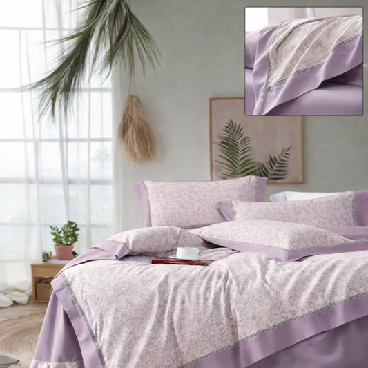 Lenjerie de Pat din Bumbac Satinat Premium, 4 Piese, BS14