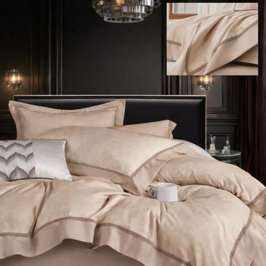 Lenjerie de Pat din Bumbac Satinat Premium, 4 Piese, BS15